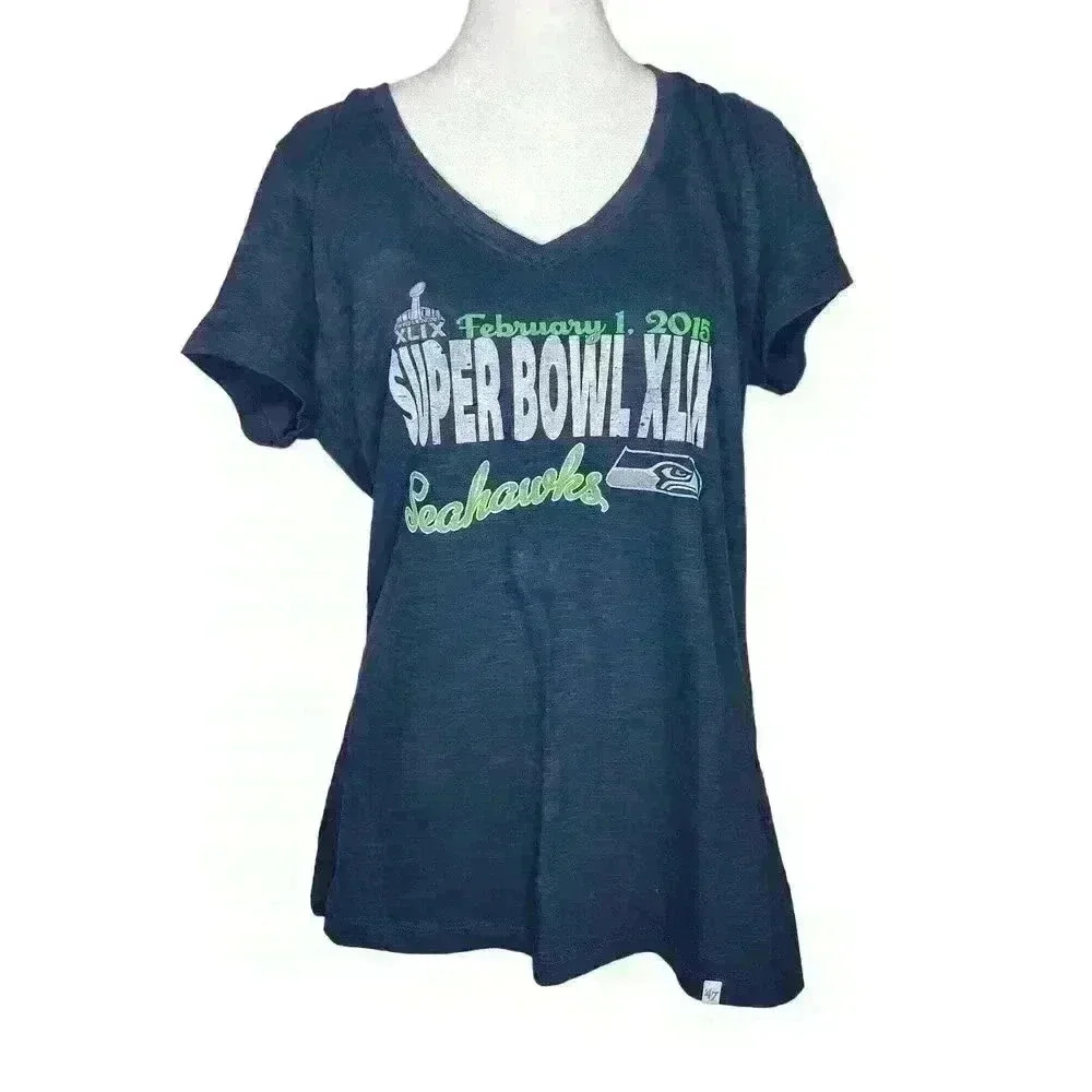 Forty Seven 47 brand women's Seattle Seahawks superbowl XLIX t-shirt size XL